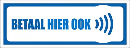 Betaal hier ook contactloos sticker 200 x 75 mm