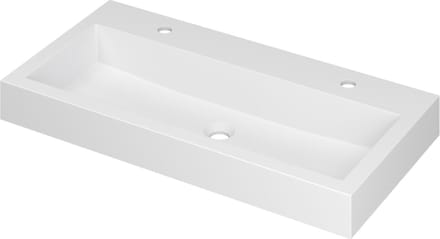 INK® Momento wastafel polystone met 2 kraangaten 90 x 9 x 45 cm, mat wit
