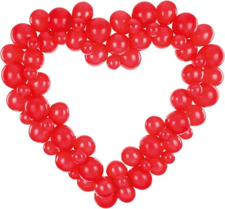 Partydeco - Ballonnen - Ballonnenboog hart rood