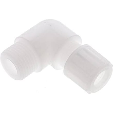 12x10mm & G1/2'' PVDF L-Vorm Knelfitting Buitendraad 10bar