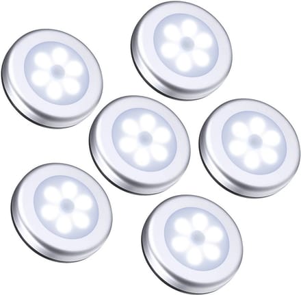 Nachtlampje met Bewegingsmelder - 6 Stuks LED Sensor Licht voor Gangen en Trappen