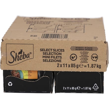 Sheba Finesse - Kip Mousse voor Volwassen Katten 22x85 Voeding