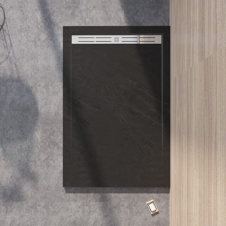 70x80x3cm Rechthoekige ronde douchebak douchebak met steeneffect voor douchecabine