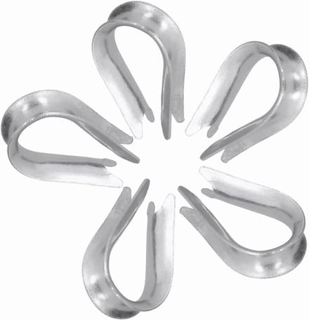 50 Stuks Draad Rope Thimble en Clips van RVS voor Kabelbevestiging en Scheepsbouw Accessoires