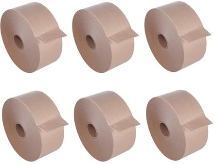Wateractieve Kraft Tape voor Dispenser - 6 Rollen - 70mm x 150m - Verstevigd Papier