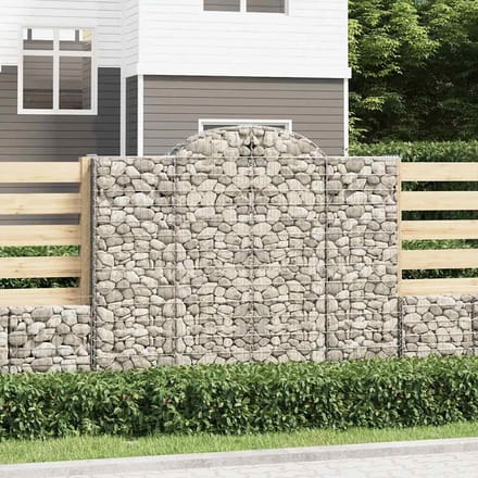 vidaXL - Schanskorven - 15 - st - gewelfd - 200x50x160/180 - cm - ijzer