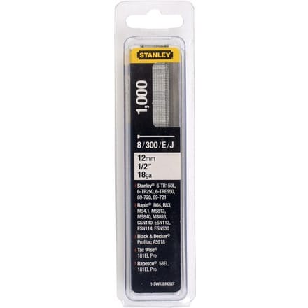 Stanley Afwerknagels (brads) Gegalvaniseerd 12mm - Type J - 1000 Stuks