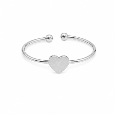 2 Love It - Ring - Minimalistisch hartje - Zilverkleurig - Open achterzijde - Verstelbaar