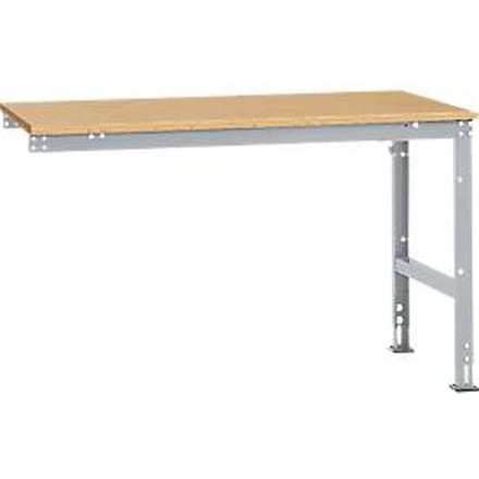 Manuflex aanbouwtafel UNIVERSAL Standaard, tafelblad multiplex, 1500 x 1000, aluminium zilver