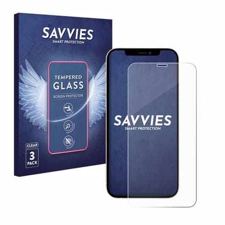 Savvies - Glas Screenprotector voor Apple iPhone 12 Pro - Gehard Beschermglas 9H 3 Stuks