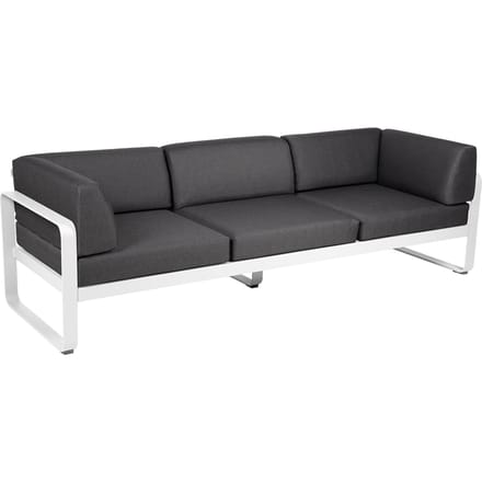 Fermob BELLEVIE club sofa 3 zits - 01 katoenwit - A3 grafietgrijs