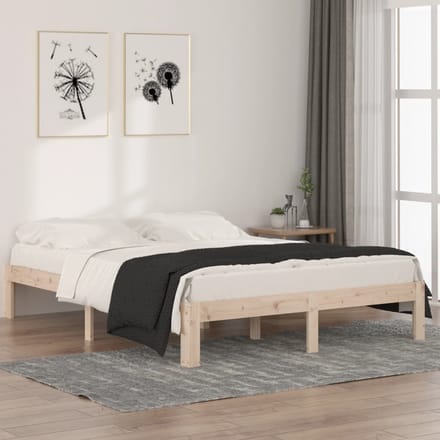 vidaXL - Bedframe - massief - grenenhout - 140x190 - cm