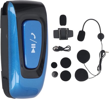 Motorhelm Bluetooth Headset - Motorfiets Communicator - Veilig Communiceren - Dubbele Connectiviteit - 18 x 12 x 4 cm - Zwart