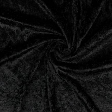 Velours de panne - 140cm breed - Zwart - 10 meter