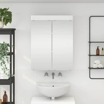 vidaXL - Badkamerspiegelkast - TULUM - Hoogglans - wit - 60 - x - 16,5 - x - 78 - cm