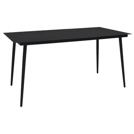 vidaXL - Tuintafel - 150x80x74 - cm - staal - en - glas - zwart