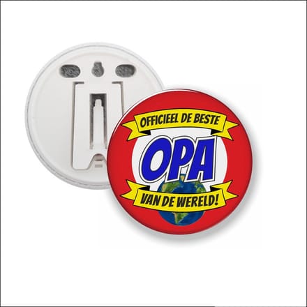 Button Met Clip 58 MM - Officieel De Beste Opa Van De Wereld