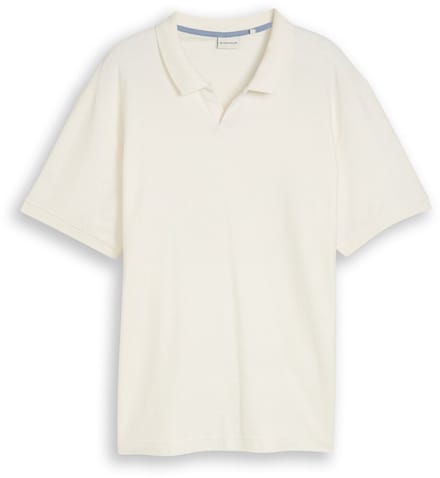 Tom Tailor - Plus Size - Poloshirt met ottomanstructuur - Maat 2XL - Gardenia White