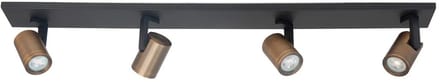 Opbouwspot Aston | Zwart + Brons | GU10 | 4-voudig | 91,5cm