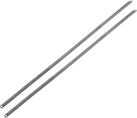 Verlengveer met dubbele haak - 1mm draaddiameter en 6mm buitendiameter - 300mm lengte - 2 stuks
