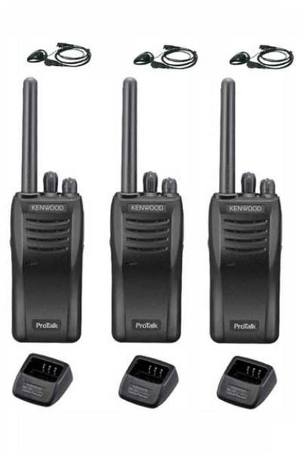Set van 3 stuks Kenwood TK-3501 met D-shape oortje en tafelladers