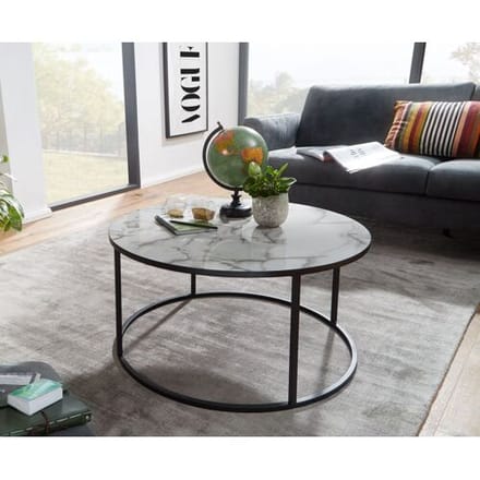 Wohnling Salontafel marmerlook wit 80 cm