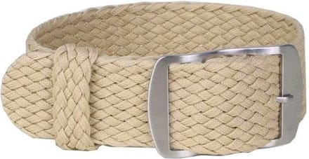Premium Braided Perlon Strap - Geweven Perlon Horlogeband - Beige 20mm