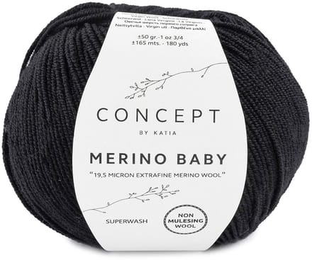 Katia Concept Merino Baby - 02 zwart - Wol Garen