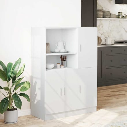 vidaXL - 2-delige - Keukenkastenset - bewerkt - hout - wit