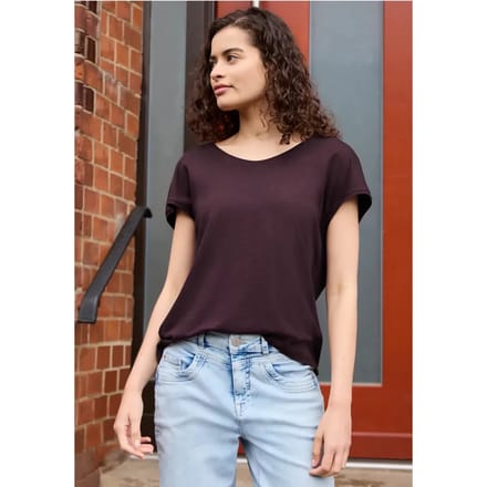Shirt met hangende schouder in jersey