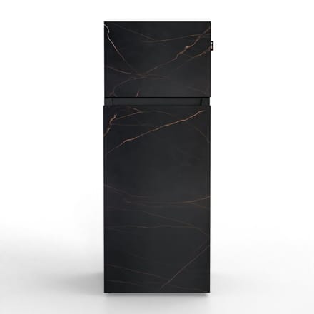 NUNKI MEDIUM-FLAU / Dubbel-Deurs Koelkast, E Klasse, 206l, Donkere Marmerlook Laurent, Satin (FRONT only)