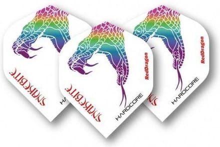 Red Dragon Peter Wright Hardcore Snakebite Flight White - Dart Flights