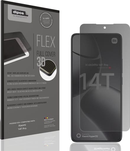dipos FLEX – Matte Privacy Screenprotector geschikt voor Xiaomi 14T Pro | Volledige Schermbescherming | Case-Friendly