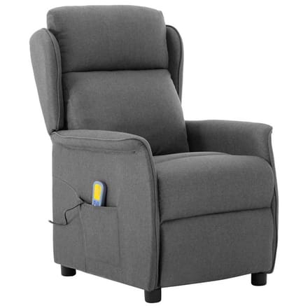 vidaXL - Massagestoel - Lichtgrijs - 93.5 - x - 67.5 - x - 101.5 - cm - Stof