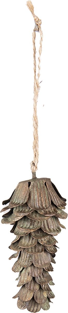 Clayre & Eef Hanger Dennenappel 12 cm Groen IJzer