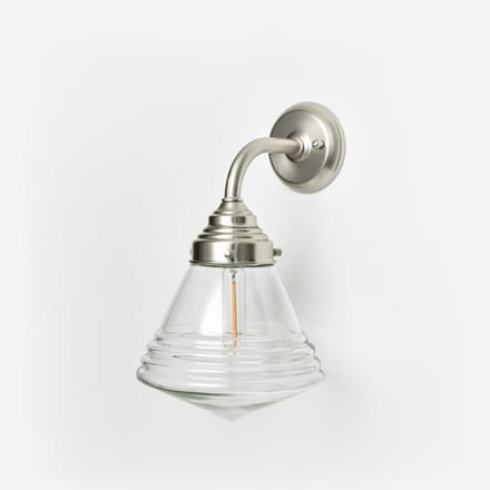 Wandlamp Luxe School Small Helder Curve Matnikkel - Art Deco Trade