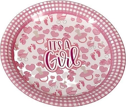 Gerimport Feestborden Girls 18 Cm Papier Roze 8 Stuks