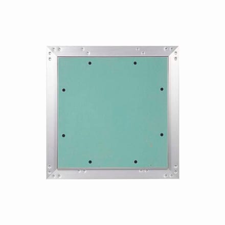 Vierkante deurklep van aluminium met karton - 40 x 40 cm, zonder haken