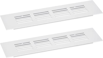 Rechthoekig Ventilatie Rooster Aluminium Zilver 2 Stuks