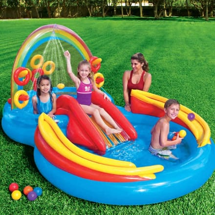 INTEX - Opblaaszwembad - Rainbow - Ring - Play - Center - 297x193x135 - cm - 57453NP