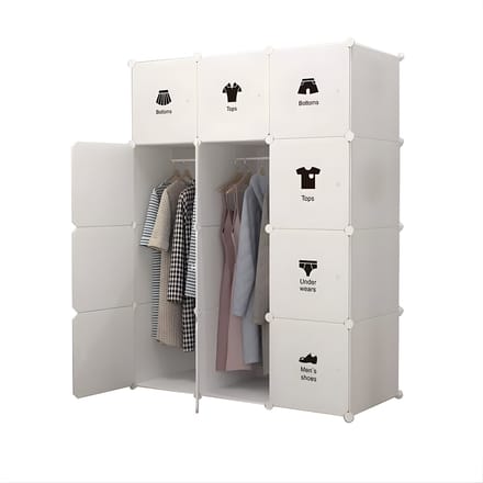 Modulaire Kledingkast - Kubus Opbergkast met Deuren - 12 Deuren