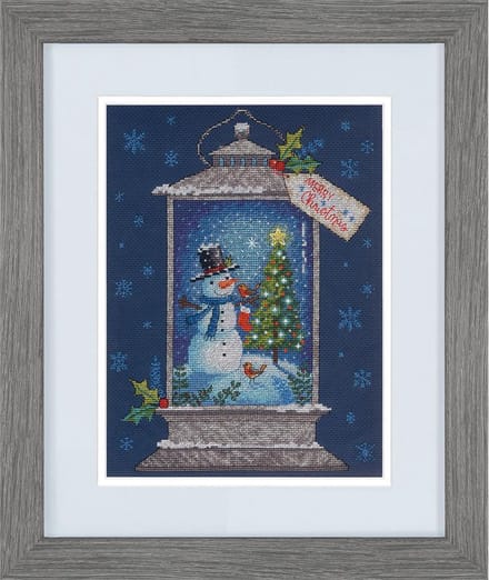 Snowman Lantern Aida telpakket Dimensions