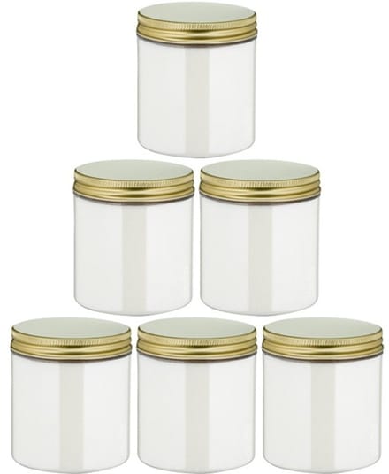 Scrubzout White Lotus - 300 gram - Pot met gouden deksel - set van 6 stuks - Hydraterende Lichaamsscrub