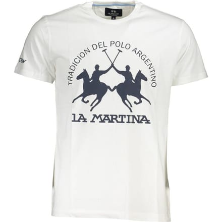 La Martina Witte Katoenen Heren T-Shirt