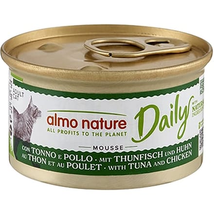 24x85g Voordeelpakket met tonijn en kip Almo Nature Daily Menu Mousse
