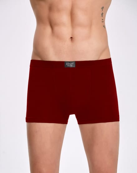 ilke-5 pack-Bamboe Boxershort Heren-%92 Bamboe-%8 Elastaan-Onderbroek Heren-Bordeaux-M