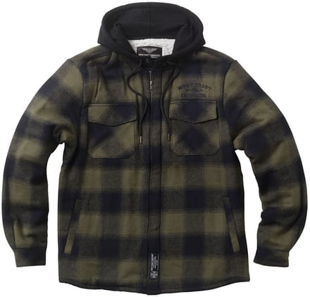 West Coast Choppers WCC HELL BENT FLANNEL JACKET - OLIVE/BLACK Heren Tussenseizoensjas - olijf/zwart - XL