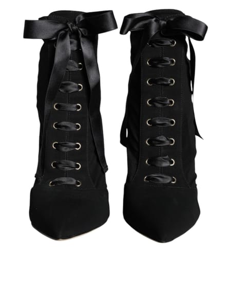 Laced Enkelboots Zwart Stijl