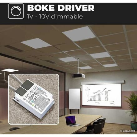 HOFTRONIC Dimbare LED Paneel transformator - 40W - Boke driver - DC connector - LED trafo - IP20 voor binnen