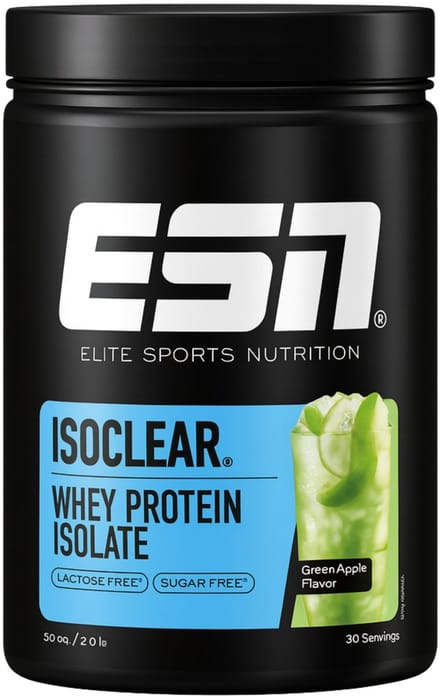 ESN ISOCLEAR Whey Isolate Proteine Poeder, Green Apple, 908 g, 30 Porties Heldere Wei Poeder – Lactosevrij Eiwitshake